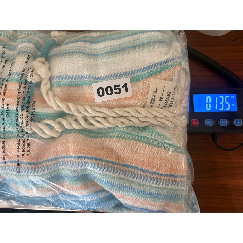 Southern Spirit Womens Baja Hoodie Striped Pullover Teal Orange Blue Size M - Picture 7 of 7